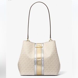 Michael Kors Pratt Cream and Gold Shoulder Bag